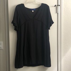 Little black dress with short sleeves
